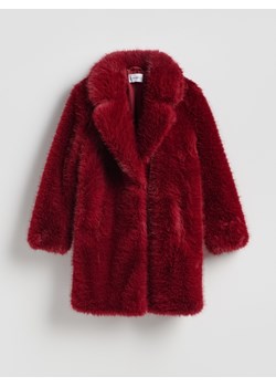 Reserved - Płaszcz z imitacji futra - czerwony ze sklepu Reserved w kategorii Futra damskie - zdjęcie 187562980