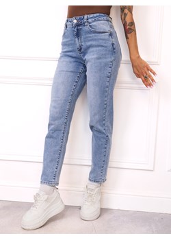 SPODNIE JEANSOWE- MOM STRETCH- NIEBIESKIE ze sklepu olika.com.pl w kategorii Jeansy damskie - zdjęcie 187563410
