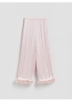 Reserved - Spodnie ze strasem - pastelowy róż ze sklepu Reserved w kategorii Spodnie damskie - zdjęcie 187563874