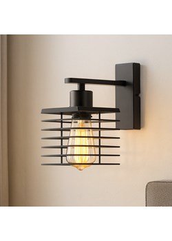 Czarna lampka ścienna loft GALATI LOFT metalowy kinkiet industrialny do salonu i sypialni ze sklepu Lysne w kategorii Lampy ścienne - zdjęcie 187564693