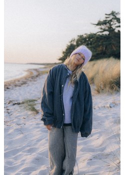 Grey Wool Oversized Bomber Jacket ze sklepu Surf Inc w kategorii Kurtki damskie - zdjęcie 187565880