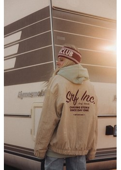 Cord Baseball Jacket - Vintage White ze sklepu Surf Inc w kategorii Kurtki damskie - zdjęcie 187566802