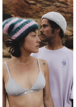 Stripe Lyocell Triangle Bra - Stone Grey ze sklepu Surf Inc w kategorii Biustonosze - zdjęcie 187567280