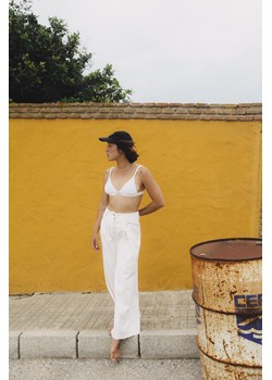 Cord Wide Leg Pants - Vintage White ze sklepu Surf Inc w kategorii Spodnie damskie - zdjęcie 187568601