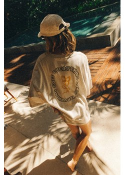 Power Flower Tee - Dirty White ze sklepu Surf Inc w kategorii Bluzki damskie - zdjęcie 187569300