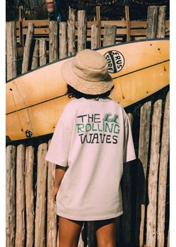 THE ROLLING WAVES TEE - DIRTY WHITE ze sklepu Surf Inc w kategorii Bluzki damskie - zdjęcie 187569791