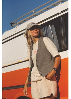 Lazy Linen Vest - Stone Grey ze sklepu Surf Inc w kategorii Kamizelki damskie - zdjęcie 187571850