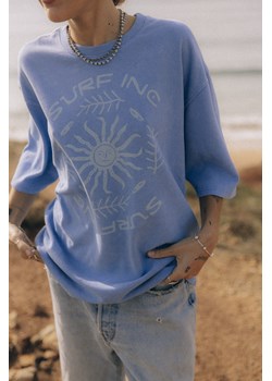 Mellow Angry Sun Tee - Denim Blue ze sklepu Surf Inc w kategorii Bluzki damskie - zdjęcie 187572100