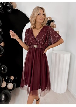 sukienka fontelles bordowa one size ze sklepu UBRA w kategorii Sukienki - zdjęcie 187573463