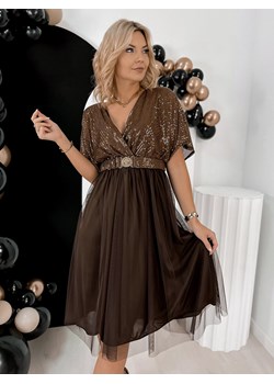 sukienka fontelles brązowa one size ze sklepu UBRA w kategorii Sukienki - zdjęcie 187573473