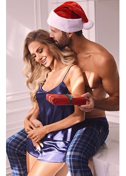 Piżama satynowa damska granatowa Karen, Kolor granatowy, Rozmiar XS, DKaren ze sklepu Intymna w kategorii Piżamy damskie - zdjęcie 187573583