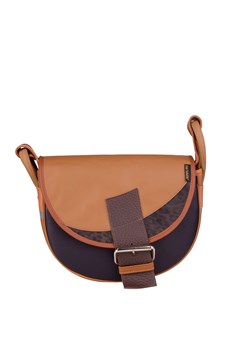 granatowo brązowa torebka damska skórzana Freshman Mini na ramię li ze sklepu Słoń Torbalski w kategorii Listonoszki - zdjęcie 187574691