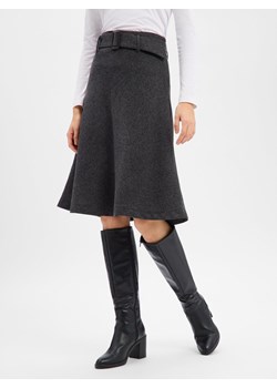 Marie Lund Damska spódnica midi z wełną Kobiety Sztuczne włókno antracytowy marmurkowy ze sklepu vangraaf w kategorii Spódnice - zdjęcie 187574791