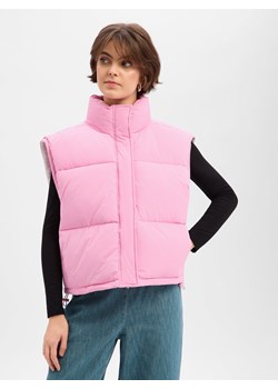 american vintage Damska kamizelka pikowana - Rofy Kobiety Sztuczne włókno różowy jednolity ze sklepu vangraaf w kategorii Kamizelki damskie - zdjęcie 187574804