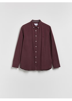 Reserved - Bawełniana koszula slim fit - bordowy ze sklepu Reserved w kategorii Koszule męskie - zdjęcie 187574854