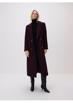 Reserved - Płaszcz z wełną Bellandi - burgundowy ze sklepu Reserved w kategorii Płaszcze damskie - zdjęcie 187574910