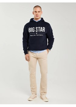 Bluza męska z kapturem z logo BIG STAR granatowa Ashlyno 403 ze sklepu Big Star w kategorii Bluzy męskie - zdjęcie 187575813