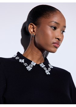 Mohito - Czarny sweter z kołnierzykiem - czarny ze sklepu Mohito w kategorii Swetry damskie - zdjęcie 187575901