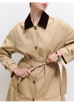 Mohito - Bawełniany trencz - beżowy ze sklepu Mohito w kategorii Płaszcze damskie - zdjęcie 187575910