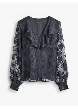 Mohito - Czarna bluzka z ozdobnymi rękawami - czarny ze sklepu Mohito w kategorii Bluzki damskie - zdjęcie 187575921