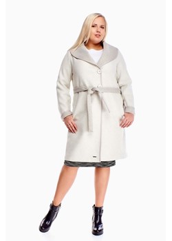 Płaszcz FPL1026 SZARY JASNY ze sklepu fokus.pl w kategorii Płaszcze damskie - zdjęcie 187575944