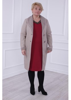 Płaszcz FPL1026 SZARO-BEŻOWY ze sklepu fokus.pl w kategorii Płaszcze damskie - zdjęcie 187575954