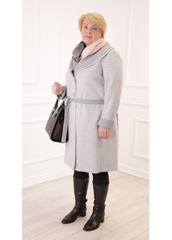 Płaszcz FPL1026 BEŻOWY ze sklepu fokus.pl w kategorii Płaszcze damskie - zdjęcie 187575960