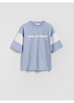 Reserved - Bawełniany t-shirt z nadrukiem - jasnoniebieski ze sklepu Reserved w kategorii T-shirty chłopięce - zdjęcie 187575983