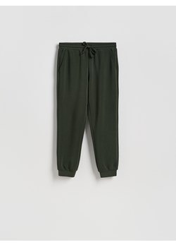 Reserved - Dresowe spodnie z modalem - ciemnozielony ze sklepu Reserved w kategorii Spodnie damskie - zdjęcie 187576090