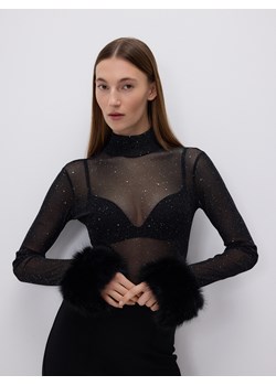 Reserved - Body z metaliczną nicią - czarny ze sklepu Reserved w kategorii Body damskie - zdjęcie 187577291