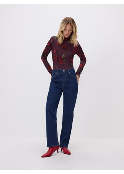 Reserved - Bluzka w róże - ciemnofioletowy ze sklepu Reserved w kategorii Bluzki damskie - zdjęcie 187577323