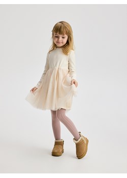 Reserved - Sukienka z tiulem - kremowy ze sklepu Reserved w kategorii Sukienki dziewczęce - zdjęcie 187577364