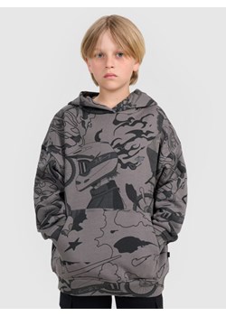 Chłopięca bluza nierozpinana z kapturem 4F 4FJRAW25TSWSM2343 - szara ze sklepu Sportstylestory.com w kategorii Bluzy chłopięce - zdjęcie 187577594