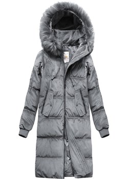 SZTRUKSOWA ZIMOWA KURTKA DAMSKA Z KAPTUREM SZARA (7763) ze sklepu goodlookin.pl w kategorii Kurtki damskie - zdjęcie 187578383