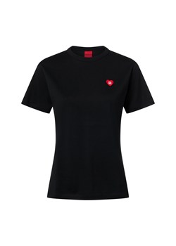 HUGO Koszulka damska - Damacia Kobiety Bawełna czarny jednolity ze sklepu vangraaf w kategorii Bluzki damskie - zdjęcie 187579844