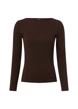 Opus Damska koszulka z długim rękawem - Sovke Kobiety Bawełna czekoladowy wypukły wzór tkaniny ze sklepu vangraaf w kategorii Bluzki damskie - zdjęcie 187579853