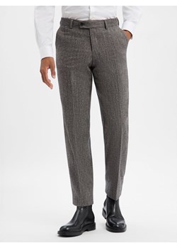 Finshley & Harding London Spodnie z zawartością wełny - Ben Mężczyźni Comfort Fit Sztuczne włókno błotnisty wzorzysty ze sklepu vangraaf w kategorii Spodnie męskie - zdjęcie 187579861