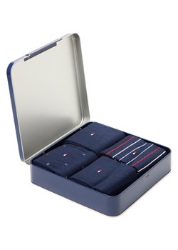 Tommy Hilfiger Męskie 4-pak skarpet w pudełku prezentowym Mężczyźni Bawełna blue stone wzorzysty ze sklepu vangraaf w kategorii Skarpetki męskie - zdjęcie 187579870