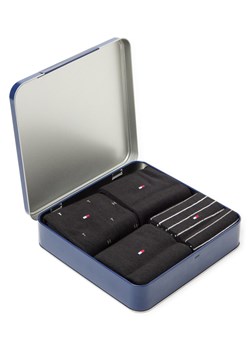 Tommy Hilfiger Męskie 4-pak skarpet w pudełku prezentowym Mężczyźni Bawełna blue stone wzorzysty ze sklepu vangraaf w kategorii Skarpetki męskie - zdjęcie 187579871