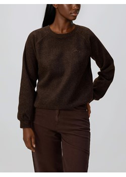 Reserved - Dzianinowa bluza z haftem - ciemnobrązowy ze sklepu Reserved w kategorii Bluzy damskie - zdjęcie 187579874