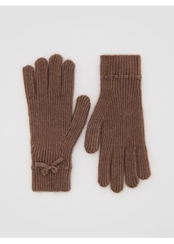Reserved - Rękawiczki z kokardkami - brązowy ze sklepu Reserved w kategorii Rękawiczki damskie - zdjęcie 187580100