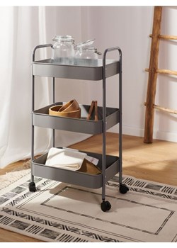 Sinsay - Trzypoziomowy regał na kółkach - szary ze sklepu Sinsay w kategorii Regały i witryny - zdjęcie 187581043