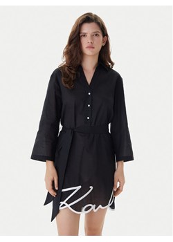 KARL LAGERFELD Sukienka plażowa A2W46075 Czarny Regular Fit ze sklepu MODIVO w kategorii Odzież plażowa - zdjęcie 187582111