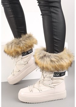 Beżowe Śniegowce Plotia ze sklepu born2be.pl w kategorii Śniegowce damskie - zdjęcie 187582382