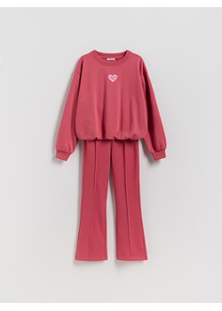 Reserved - Dzianinowy komplet z bawełną - różowy ze sklepu Reserved w kategorii Komplety dziewczęce - zdjęcie 187582422