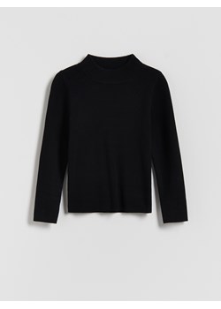 Reserved - Gładki sweter z wiskozy - czarny ze sklepu Reserved w kategorii Swetry dziewczęce - zdjęcie 187582491