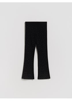 Reserved - Bawełniane legginsy z aplikacją - czarny ze sklepu Reserved w kategorii Spodnie dziewczęce - zdjęcie 187582503