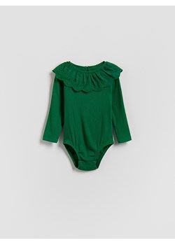 Reserved - Body z kołnierzykiem - zielony ze sklepu Reserved w kategorii Body niemowlęce - zdjęcie 187583441