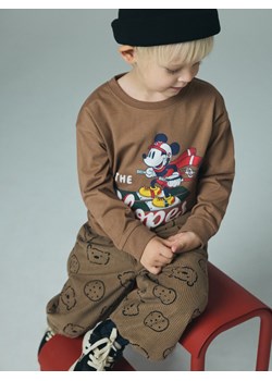 Reserved - Bawełniany longsleeve Mickey Mouse - brązowy ze sklepu Reserved w kategorii T-shirty chłopięce - zdjęcie 187583470