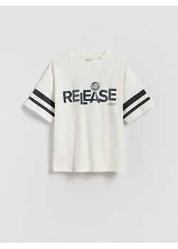 Reserved - T-shirt z nadrukiem - złamana biel ze sklepu Reserved w kategorii T-shirty chłopięce - zdjęcie 187583552
